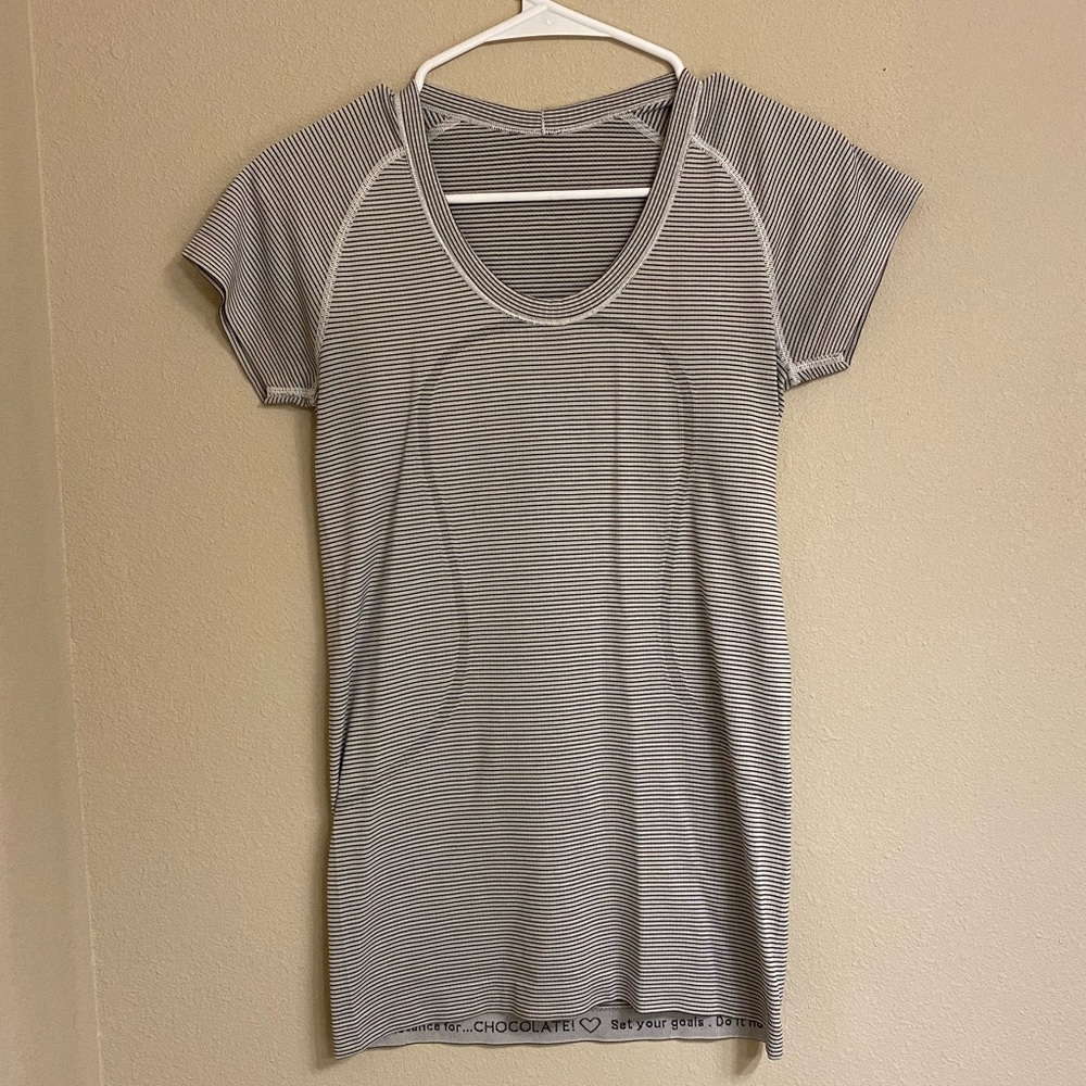 Lululemon White with black stripes Top